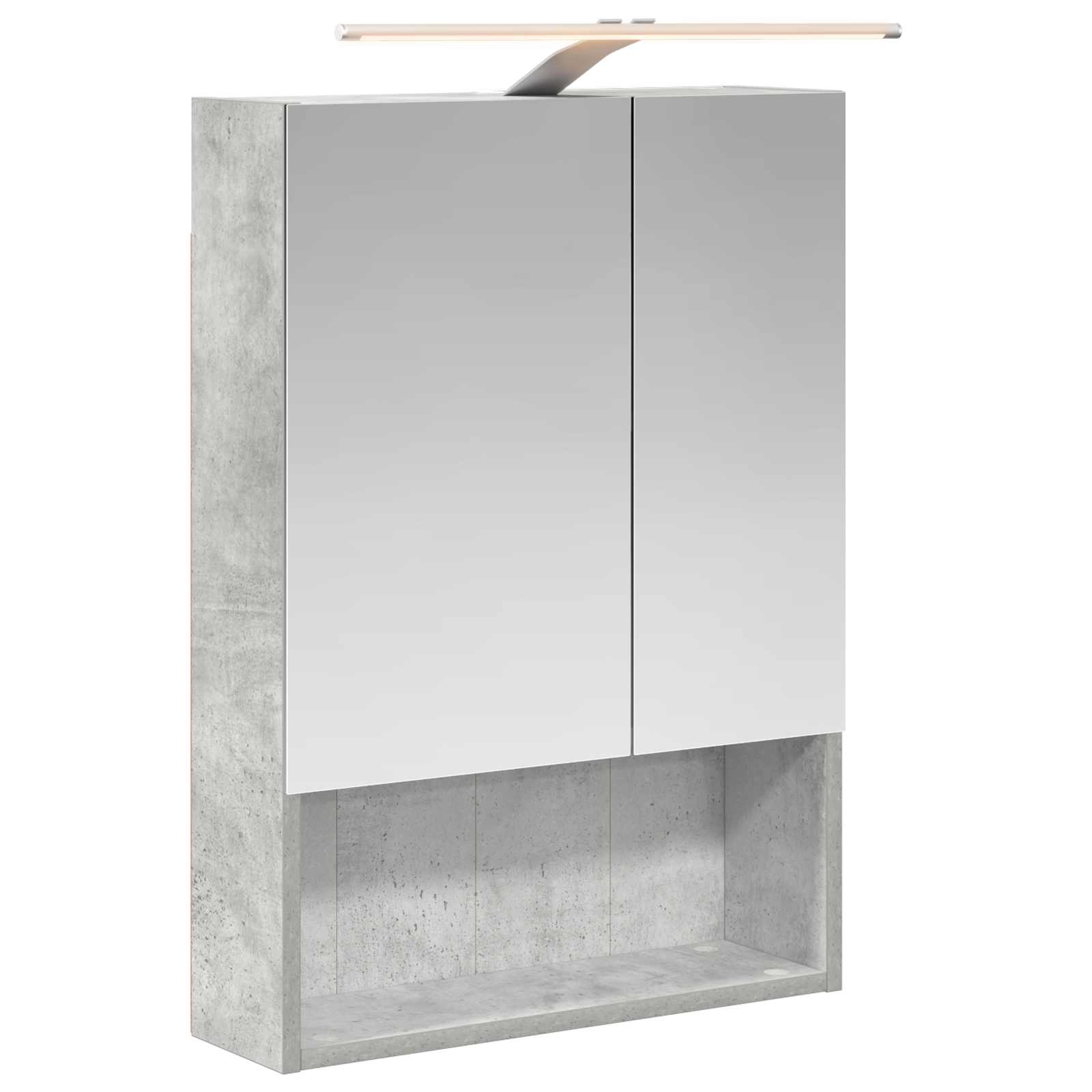 Kupaonski ormar s ogledalom Betonski sivi 50 x 14,5 x 70 cm
