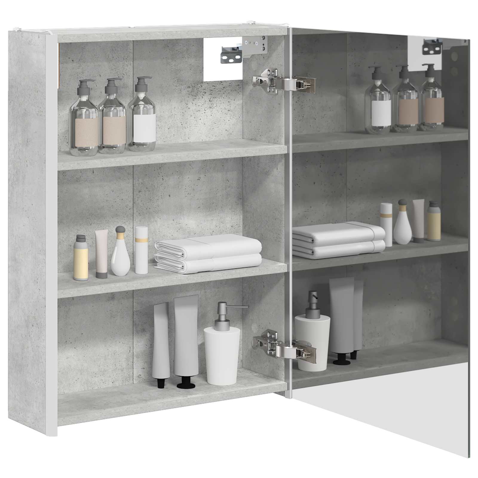Kupaonski ormar s ogledalom Betonski sivi 53,5 x 15,5 x 70 cm