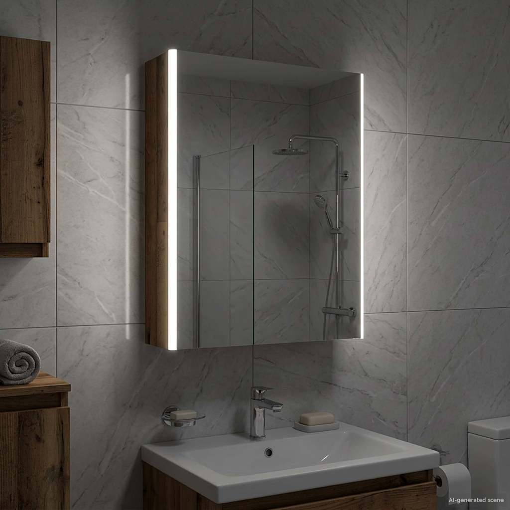 Kupaonski ormar s ogledalom Staro drvo 53,5 x 15,5 x 70 cm