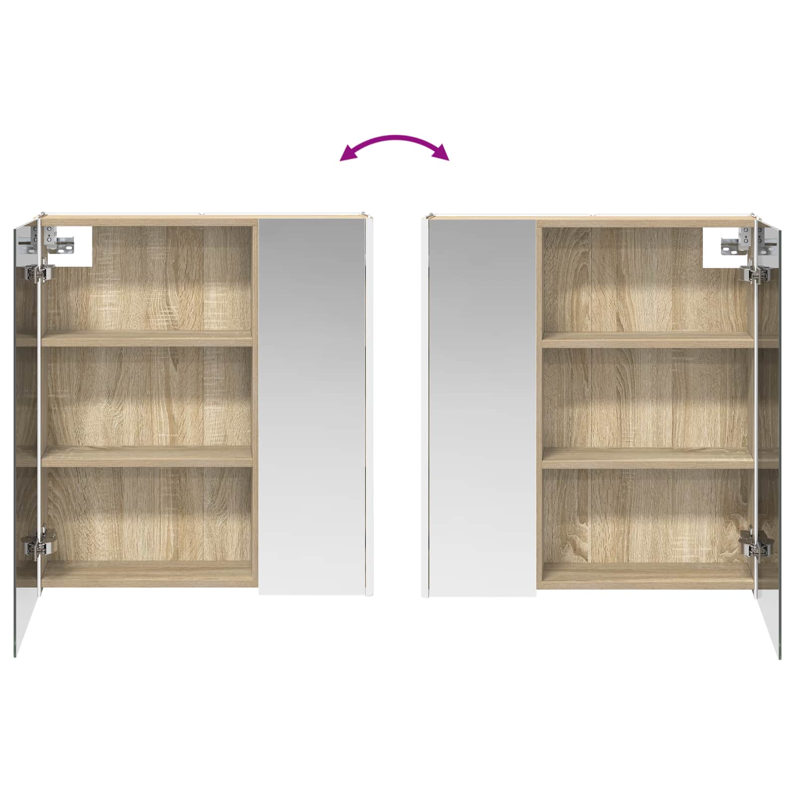Kupaonski ormar s ogledalom Sonoma hrast 63,5 x 15,5 x 70 cm
