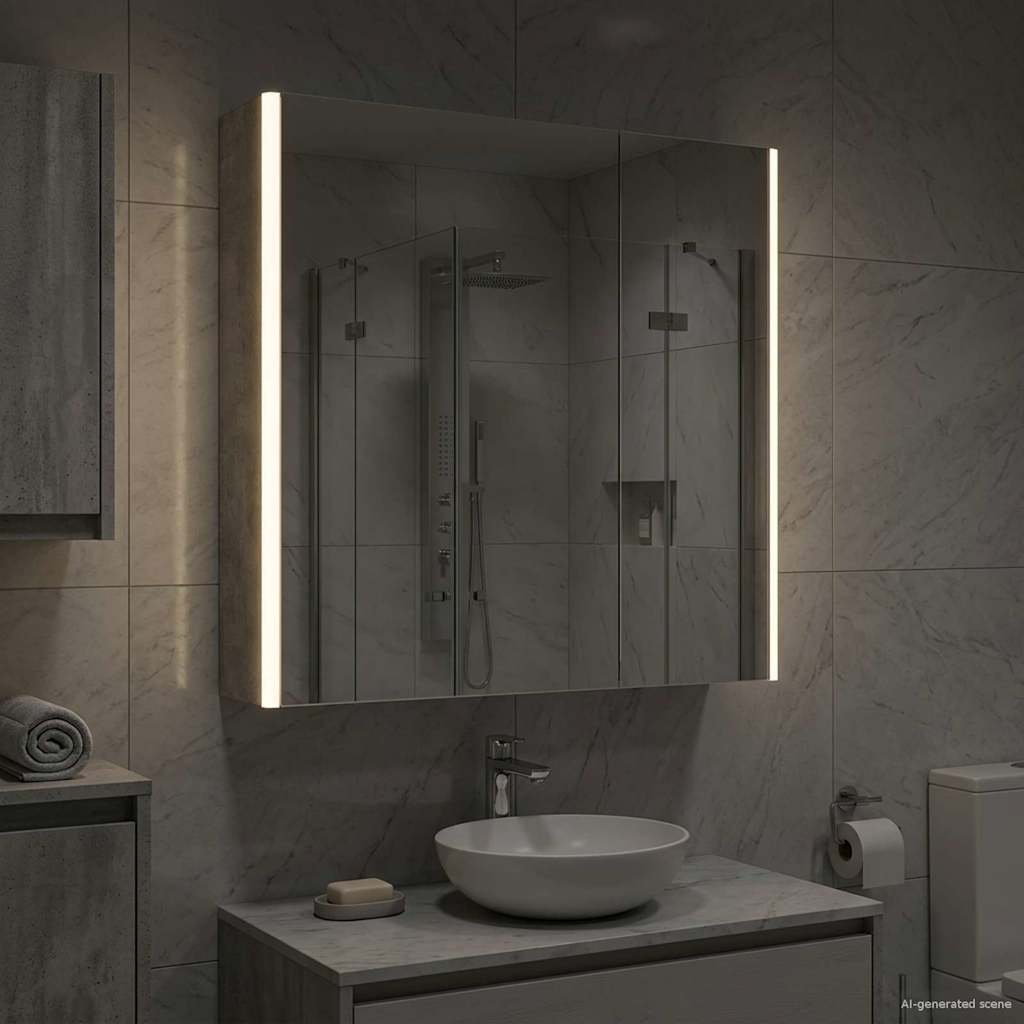 Kupaonski ormar s ogledalom Betonski sivi 63,5 x 15,5 x 70 cm
