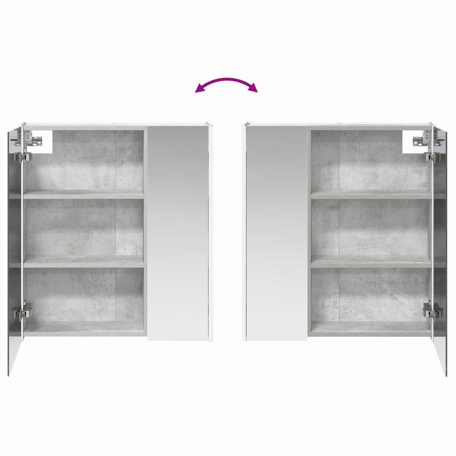 Kupaonski ormar s ogledalom Betonski sivi 63,5 x 15,5 x 70 cm