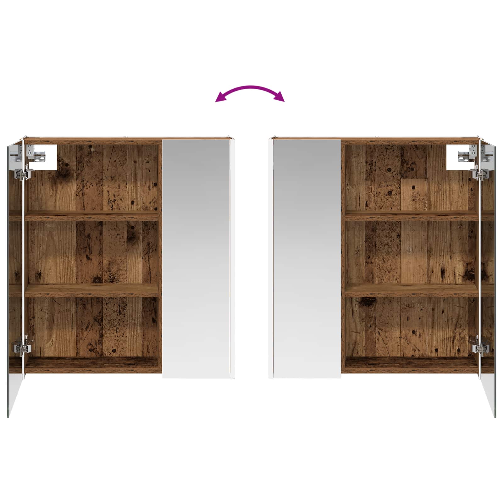 Kupaonski ormar s ogledalom Staro drvo 63,5 x 15,5 x 70 cm