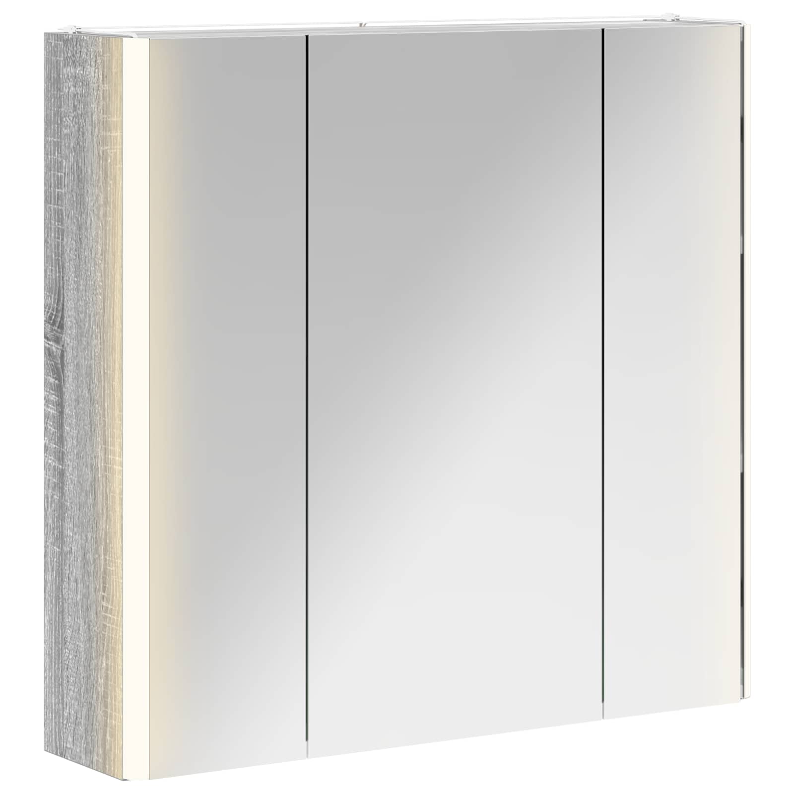 Kupaonski ormar s ogledalom Siva Sonoma 63,5 x 15,5 x 60,5 cm