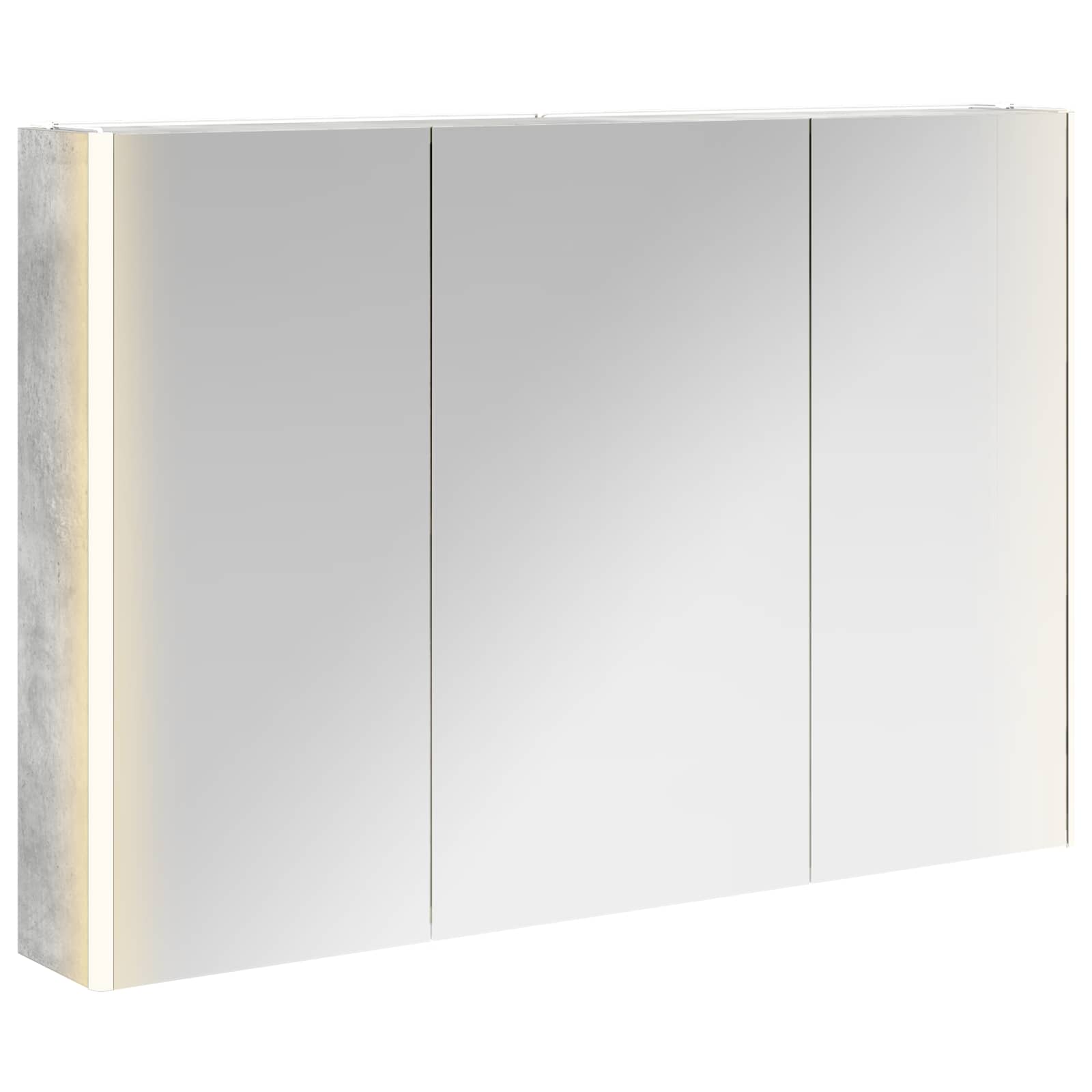 Kupaonski ormar s ogledalom Betonski sivi 103,5 x 15,5 x 70 cm