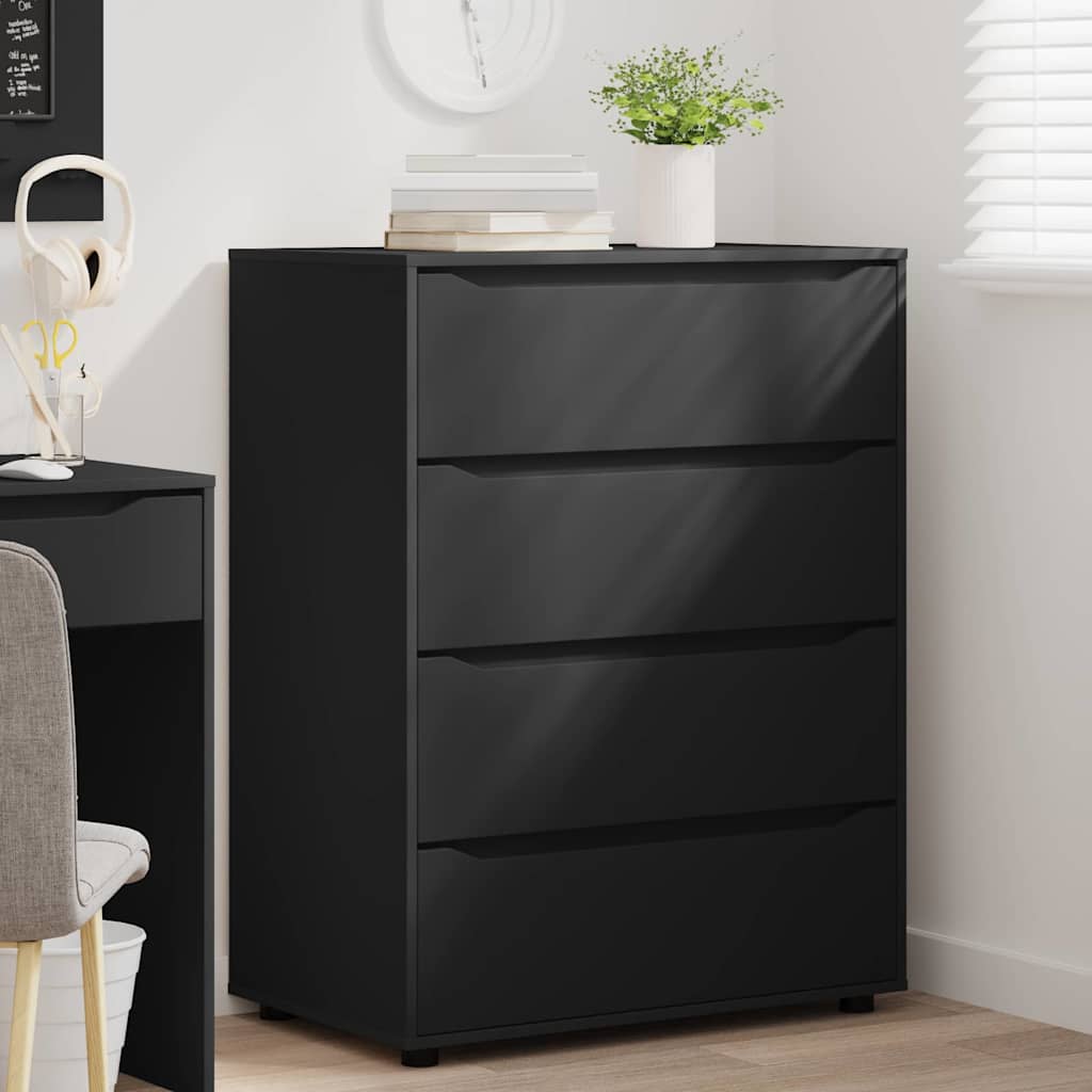 Ormari za skladištenje Crna 80 x 48 x 105 cm Konstruirano drvo