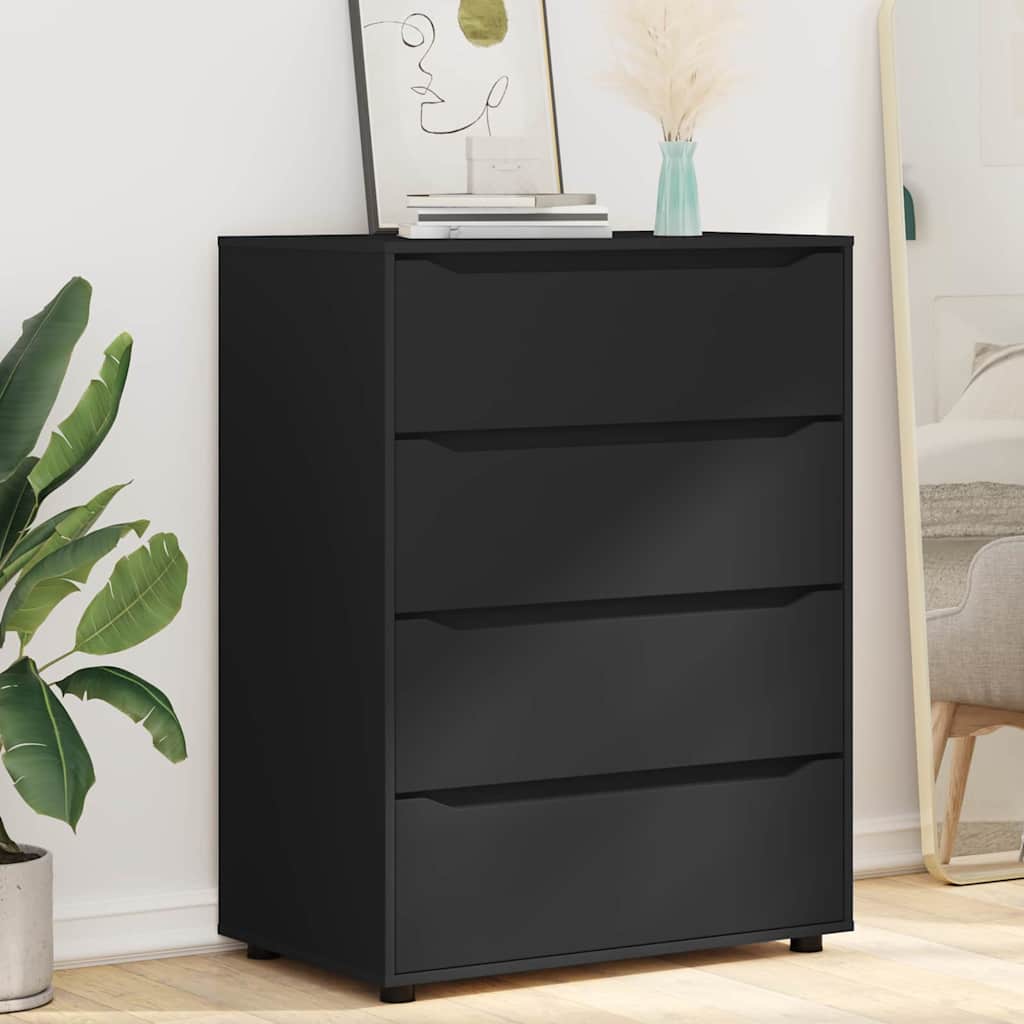 Ormari za skladištenje Crna 80 x 48 x 105 cm Konstruirano drvo