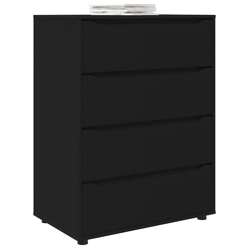 Ormari za skladištenje Crna 80 x 48 x 105 cm Konstruirano drvo