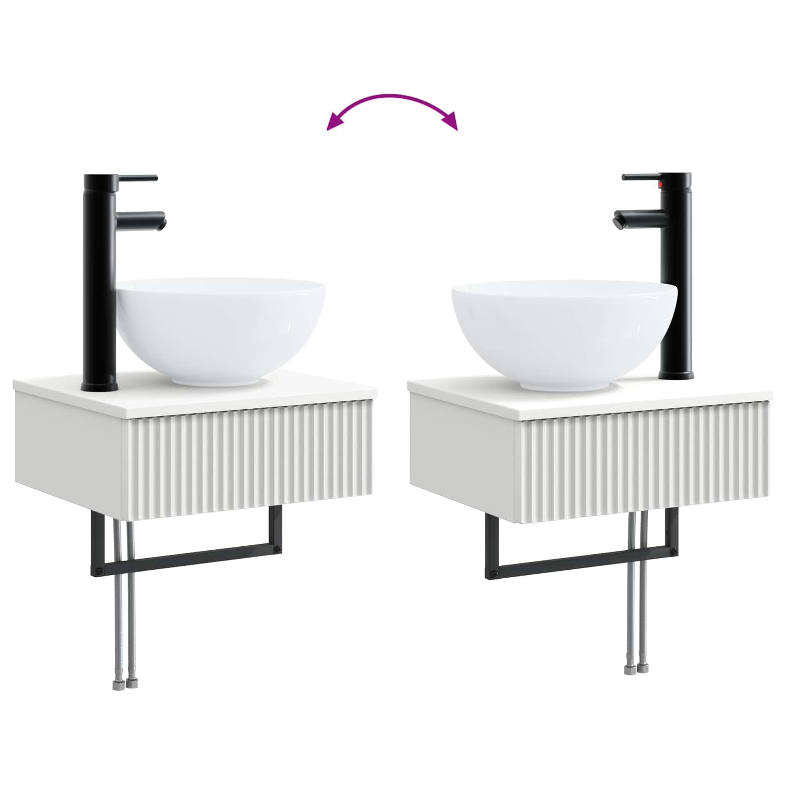 Set ormarića za kupaonicu 4 pcs Bijela 103,5 x 15,5 x 70 cm