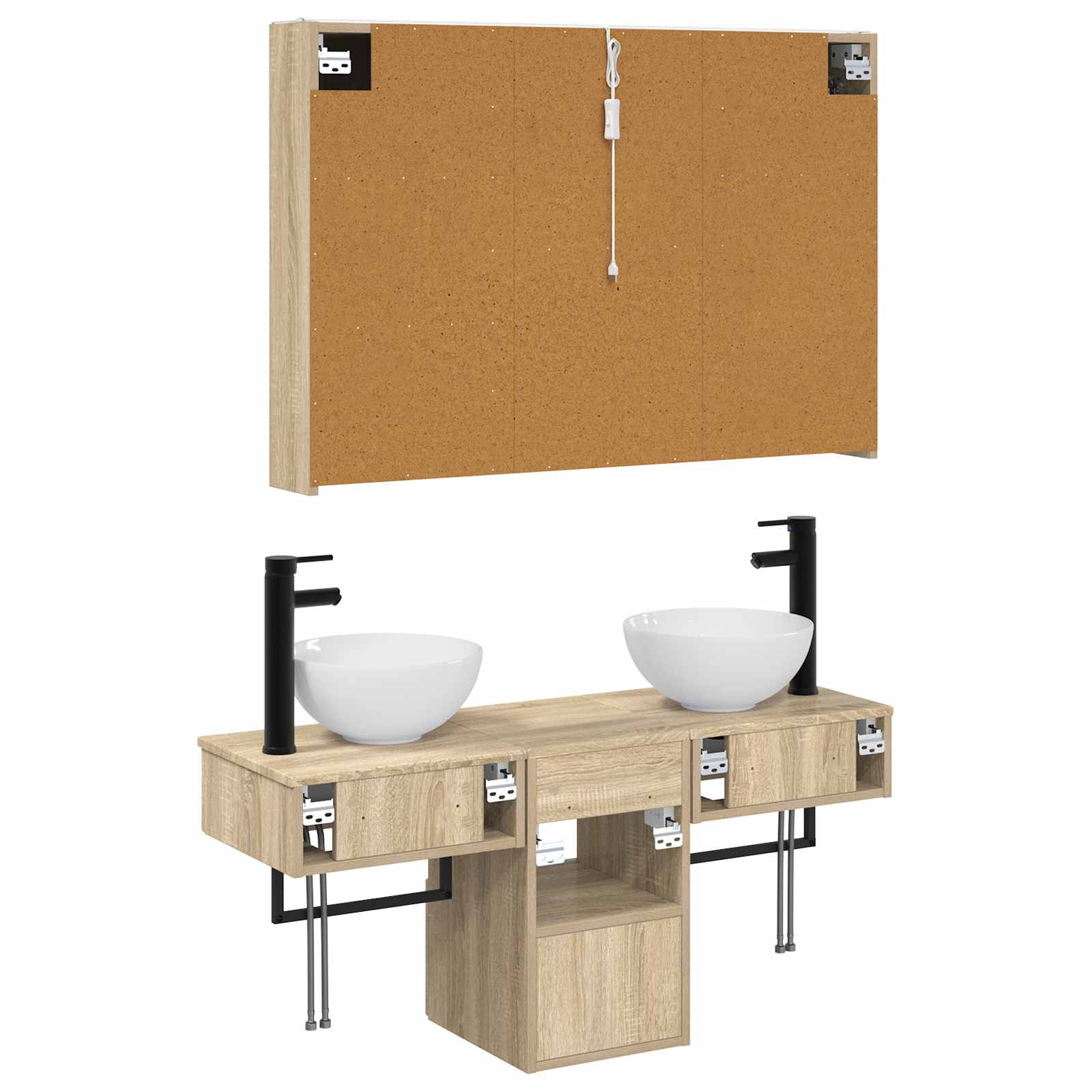 Set ormarića za kupaonicu 4 pcs Hrast sonoma