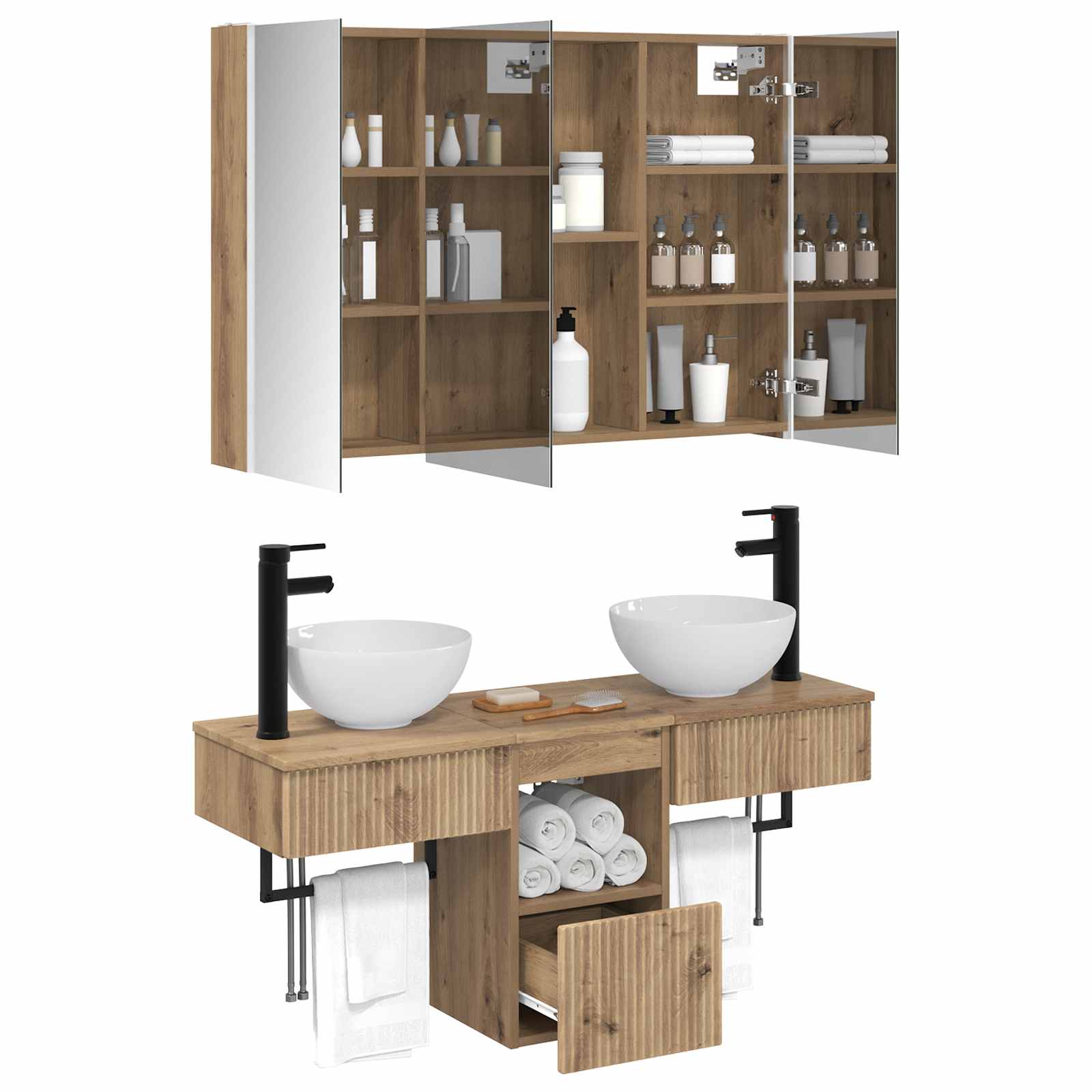 Set ormarića za kupaonicu 4 pcs Hrast artisan