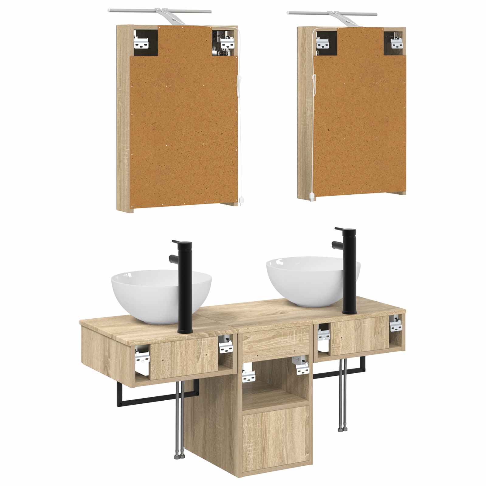 Set ormarića za kupaonicu 5 pcs Hrast sonoma