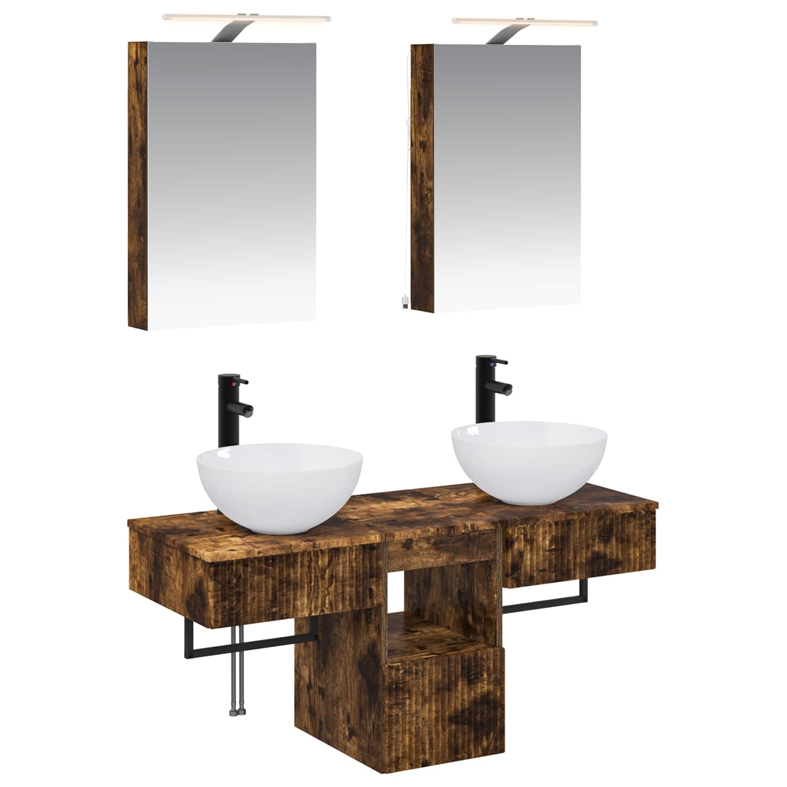 Set ormarića za kupaonicu 5 pcs Dimljeni hrast