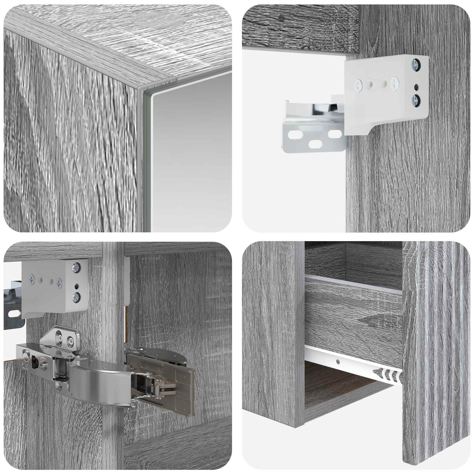 Set ormarića za kupaonicu 5 pcs Siva Sonoma 40 x 10,5 x 60,5 cm