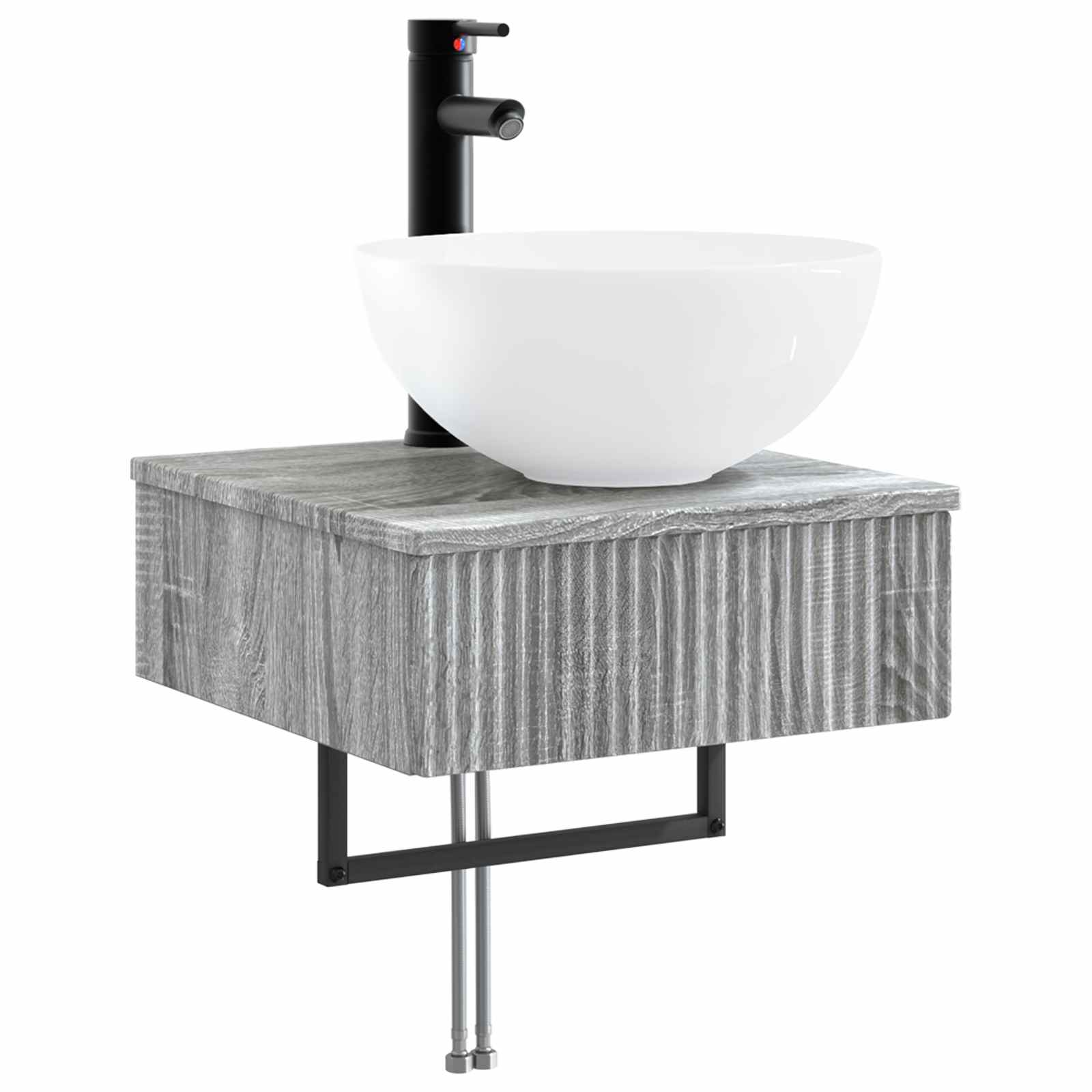 Set ormarića za kupaonicu 5 pcs Siva Sonoma 40 x 10,5 x 60,5 cm