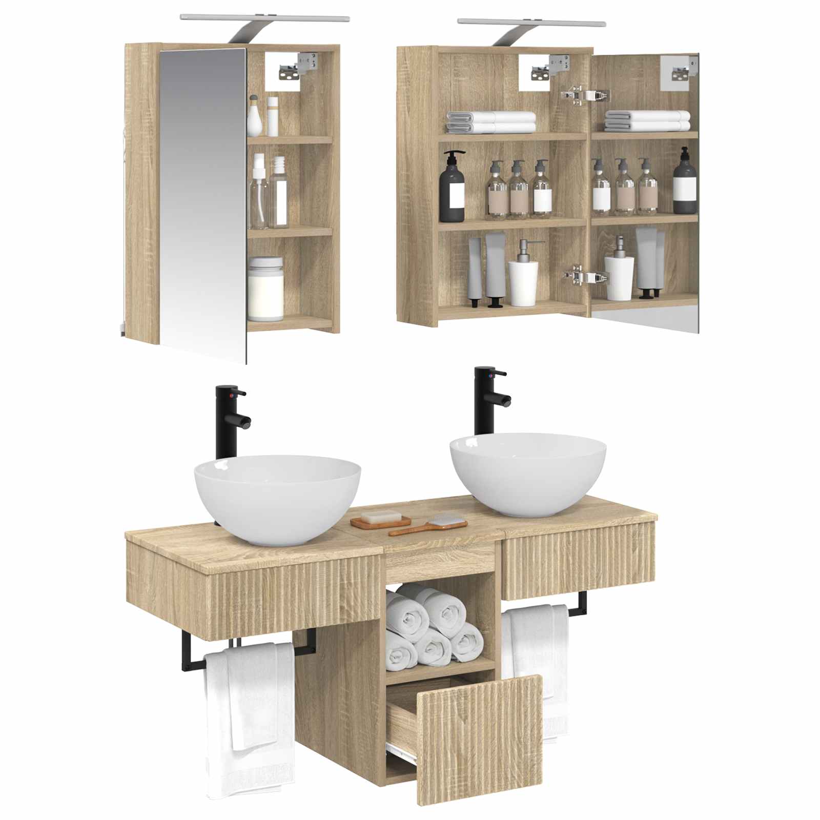 Set ormarića za kupaonicu 5 pcs Hrast sonoma 43 x 16 x 62,5 cm
