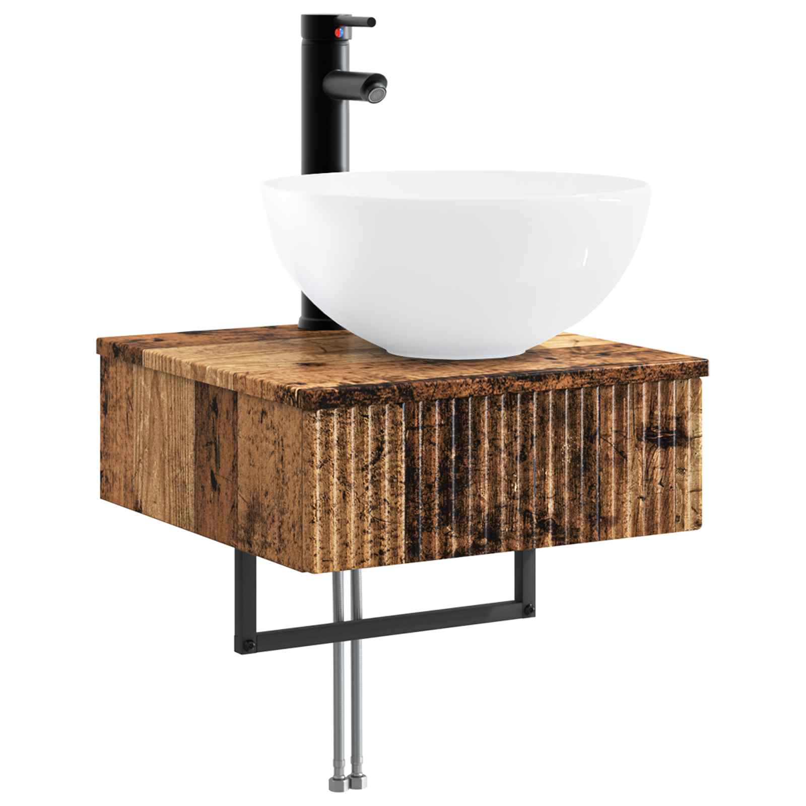 Set ormarića za kupaonicu 5 pcs Staro drvo 43 x 16 x 62,5 cm