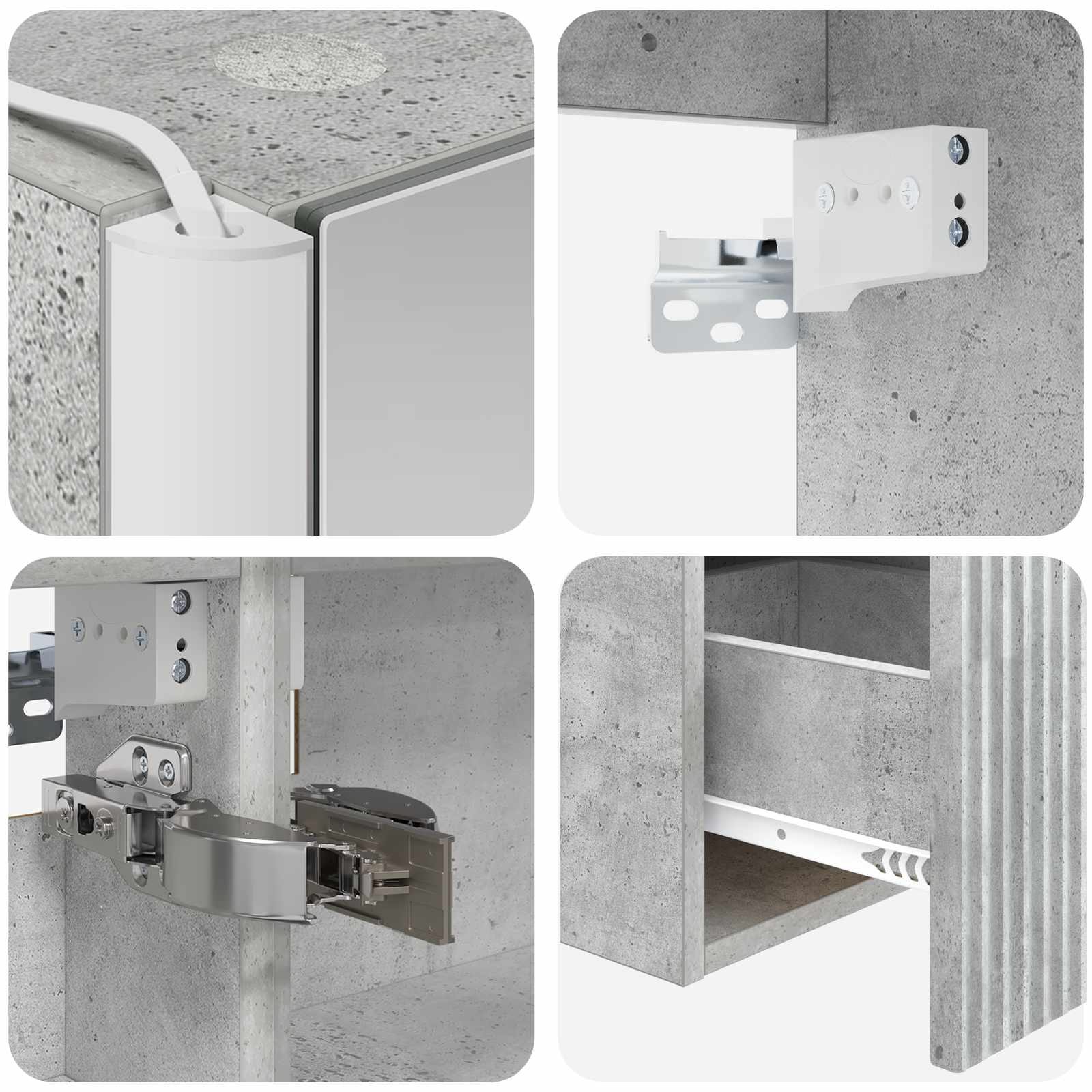 Set ormarića za kupaonicu 5 pcs Betonska siva