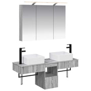 Set ormarića za kupaonicu 4 pcs Siva Sonoma 100 x 14,5 x 70 cm