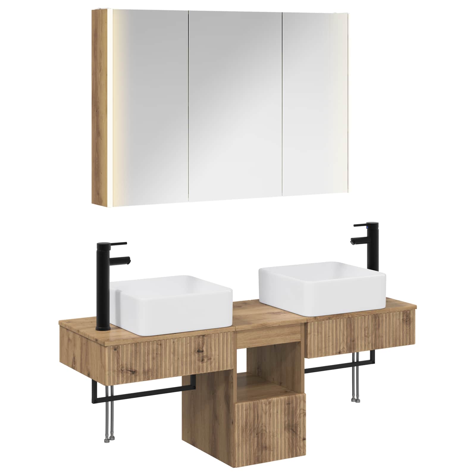 Set ormarića za kupaonicu 4 pcs Hrast artisan