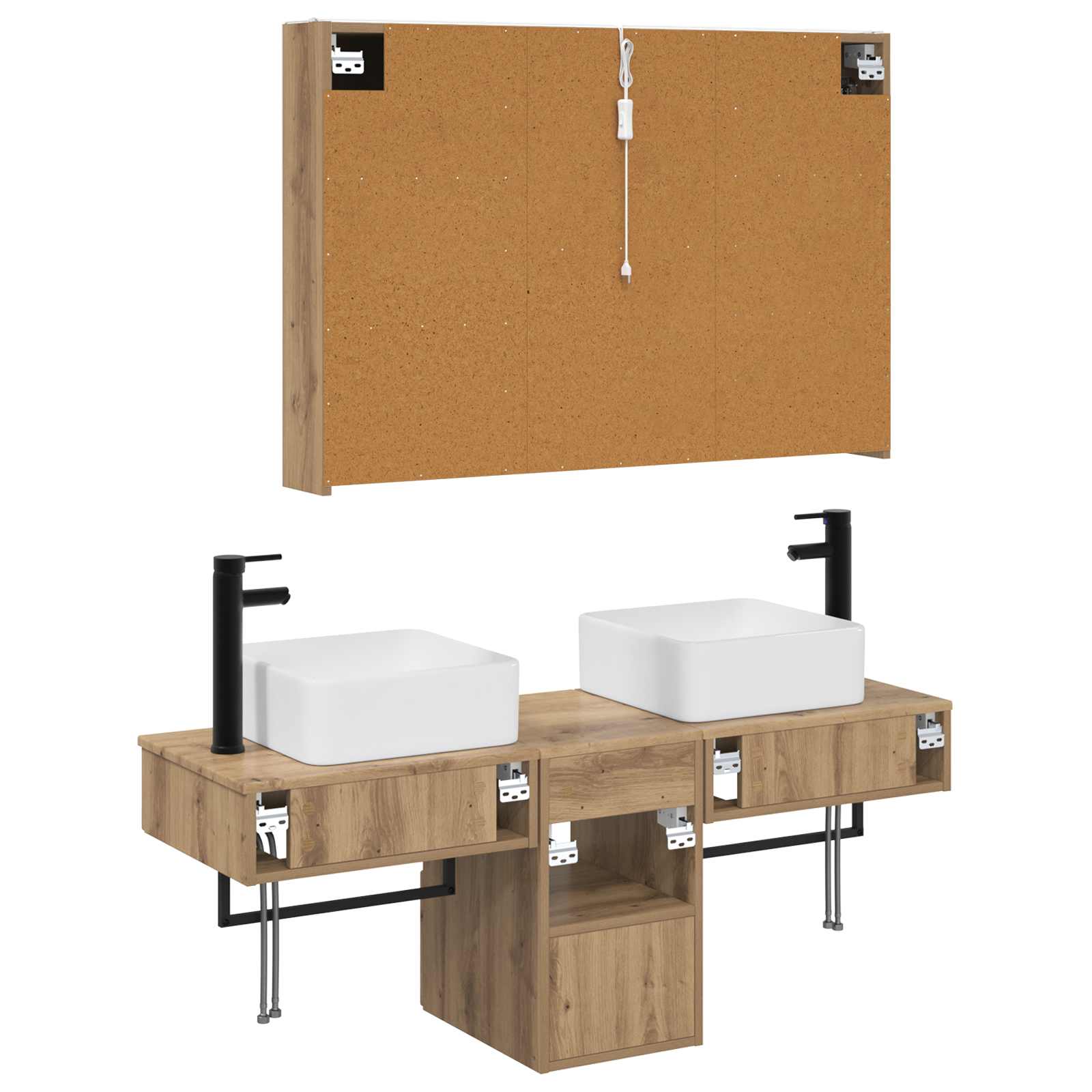 Set ormarića za kupaonicu 4 pcs Hrast artisan