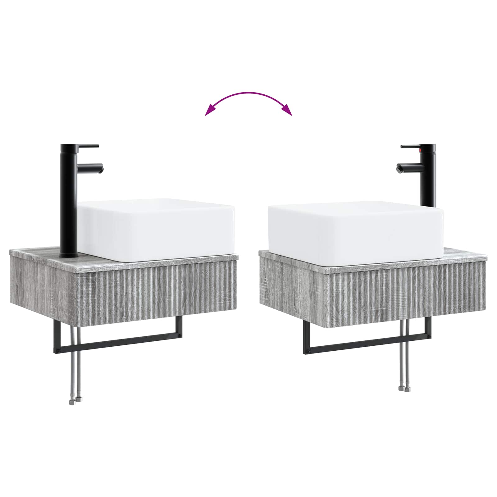 Set ormarića za kupaonicu 5 pcs Siva Sonoma 50 x 14,5 x 70 cm
