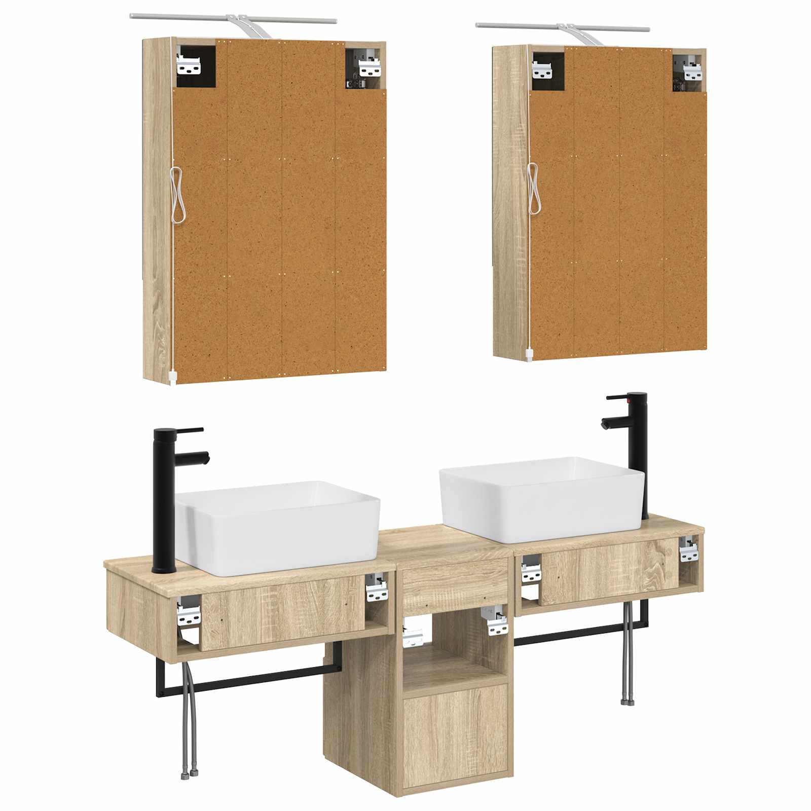 Set ormarića za kupaonicu 5 pcs Hrast sonoma 50 x 14,5 x 70 cm
