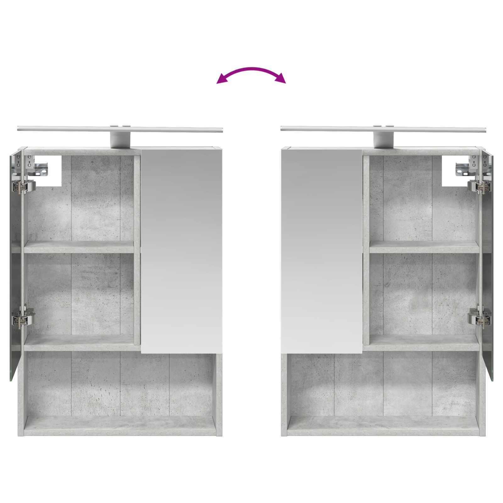 Set ormarića za kupaonicu 5 pcs Betonska siva 50 x 14,5 x 70 cm