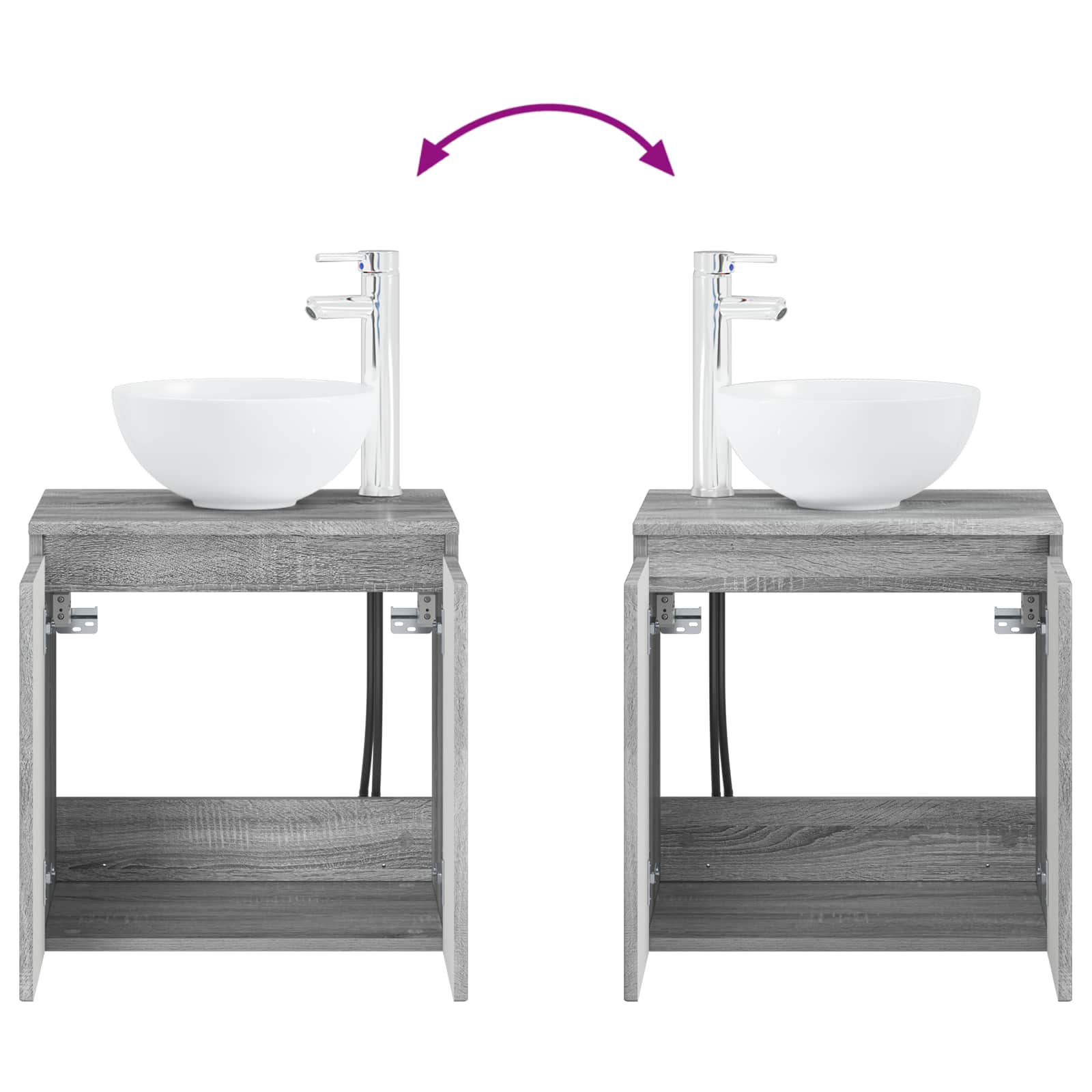 Set ormarića za kupaonicu 4 pcs Siva Sonoma 100 x 14,5 x 70 cm