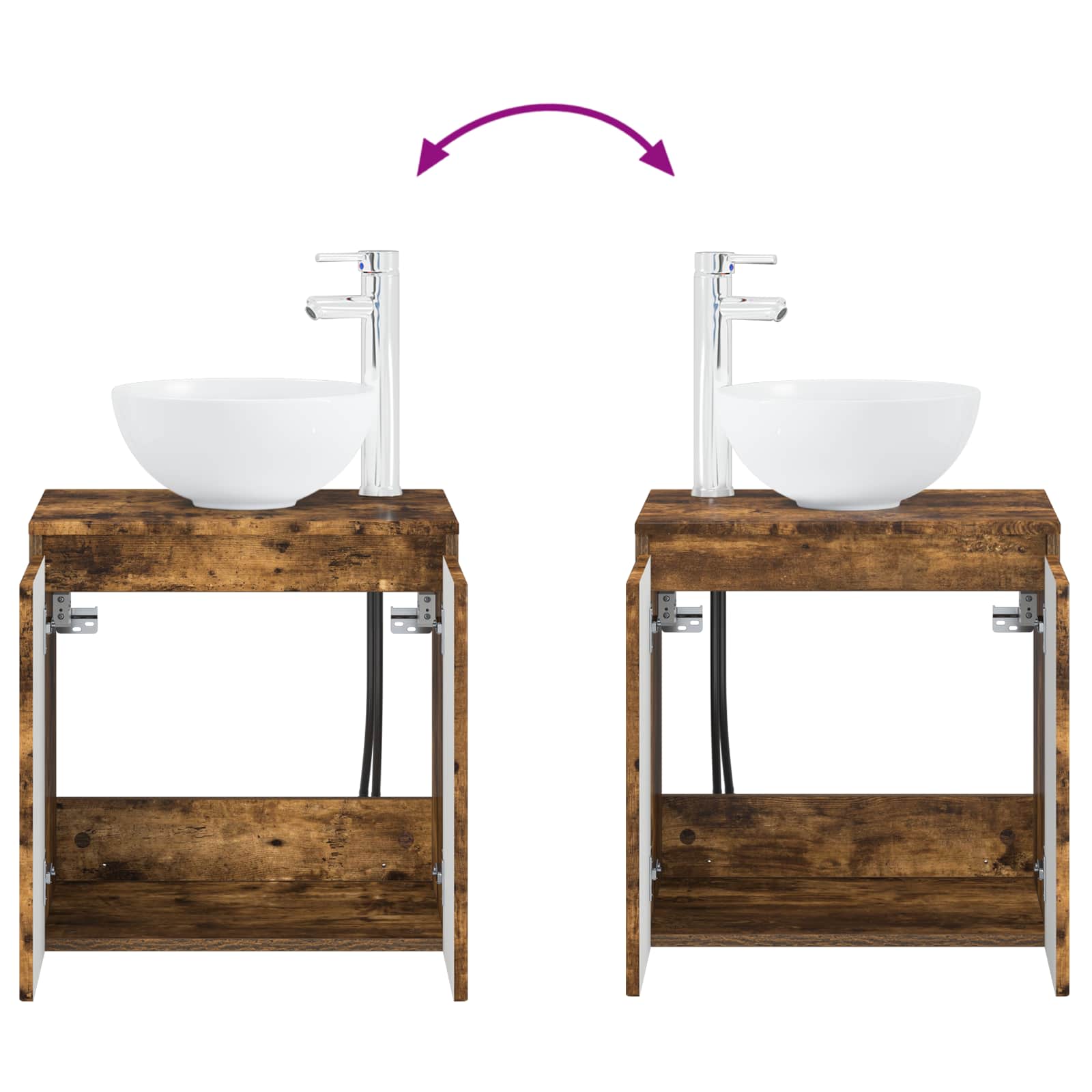 Set ormarića za kupaonicu 4 pcs Dimljeni hrast