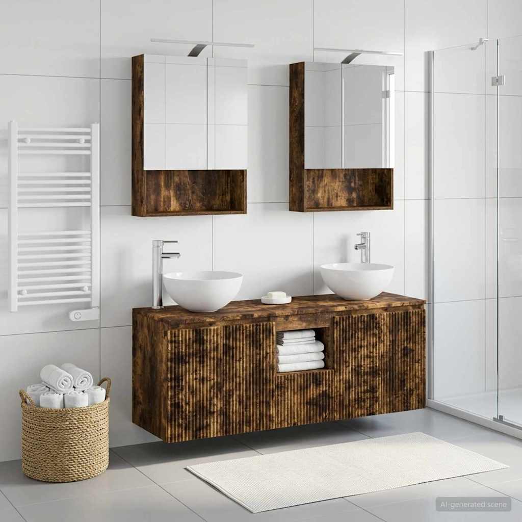Set ormarića za kupaonicu 5 pcs Dimljeni hrast