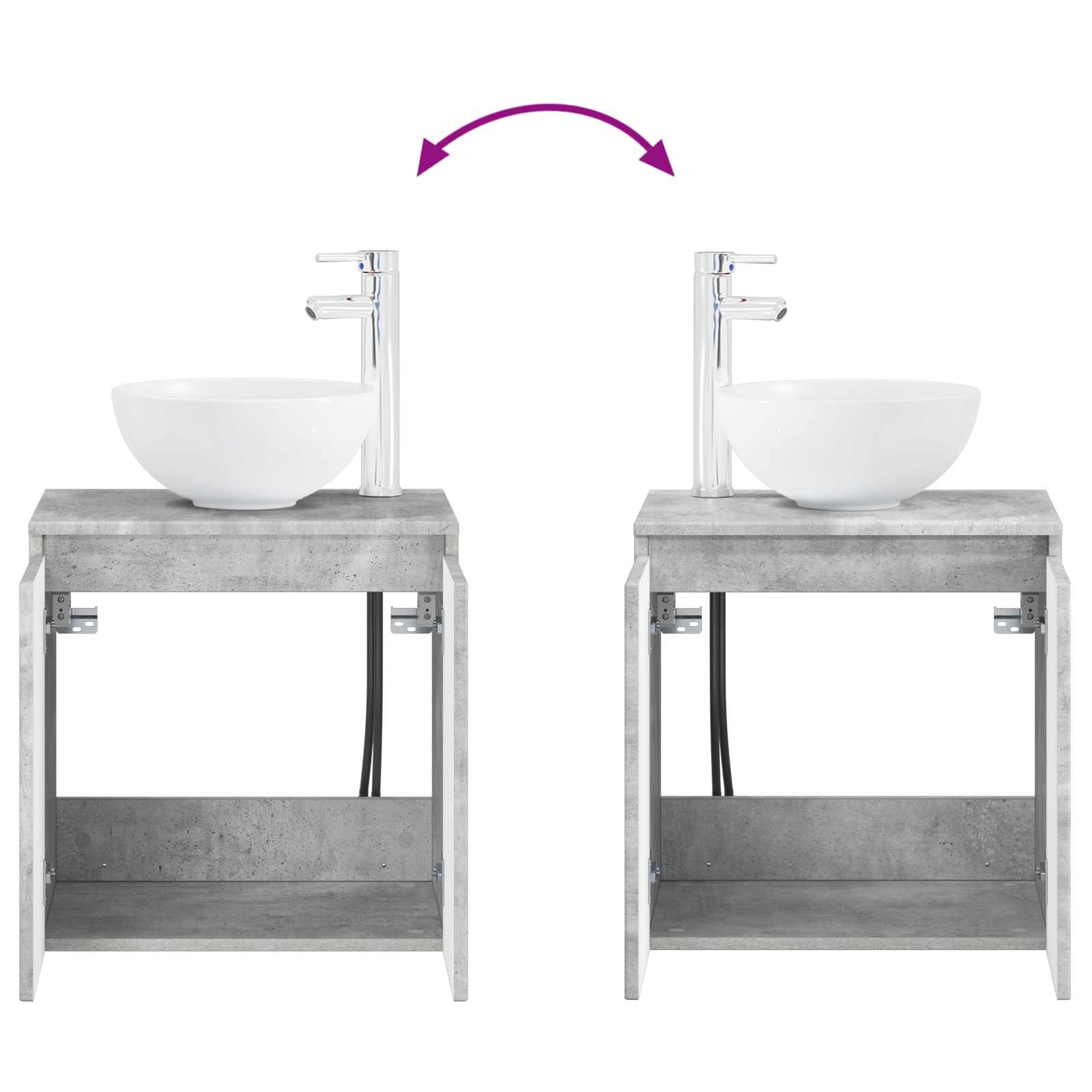 Set ormarića za kupaonicu 5 pcs Betonska siva 53 x 15,5 x 70 cm