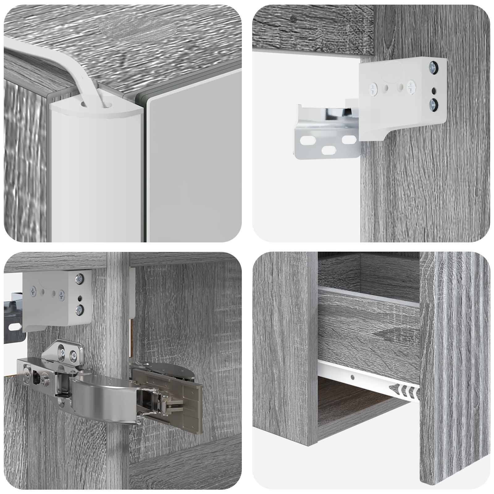 Set ormarića za kupaonicu 5 pcs Siva Sonoma 53 x 15,5 x 70 cm