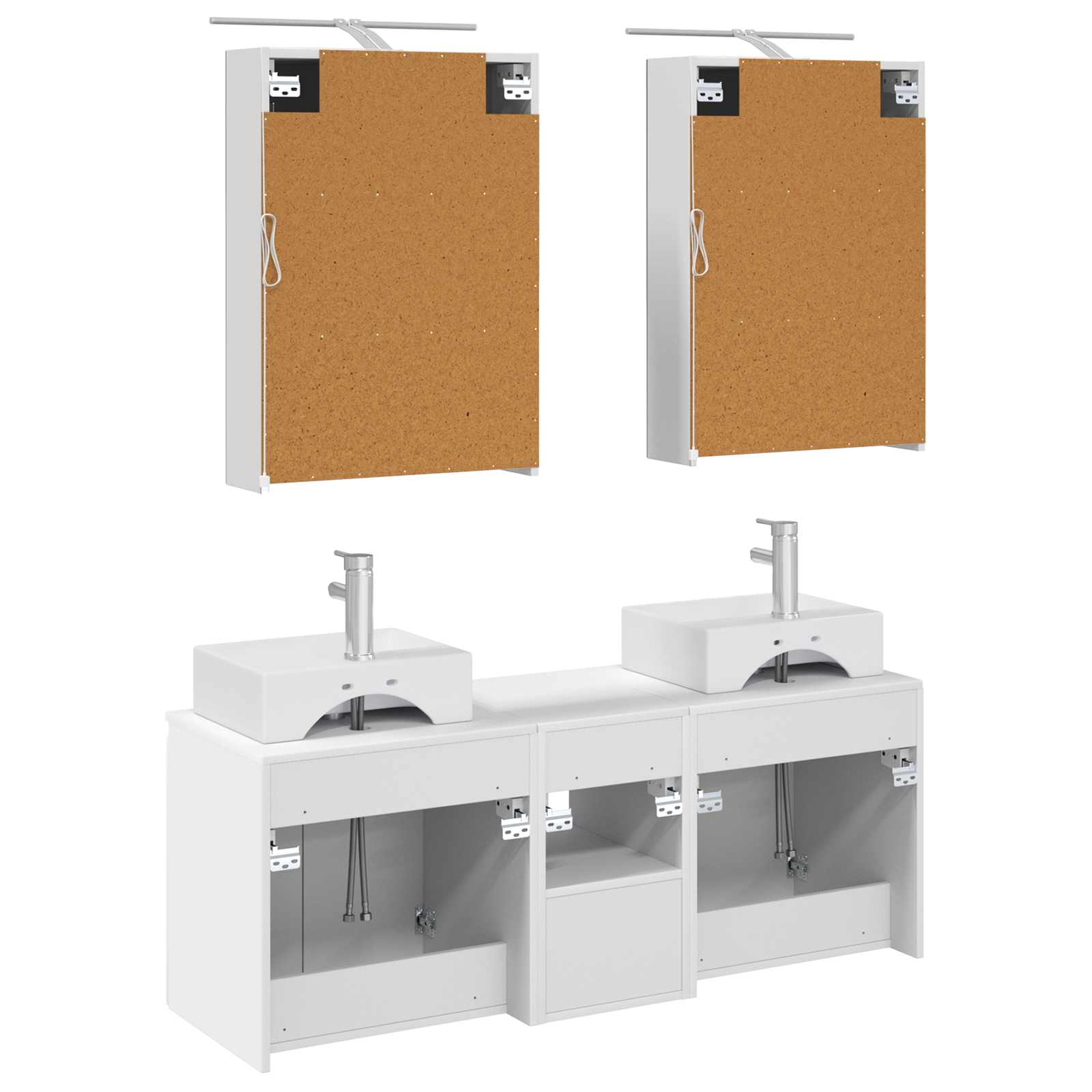 Set ormarića za kupaonicu 5 pcs Bijela Konstruirano drvo