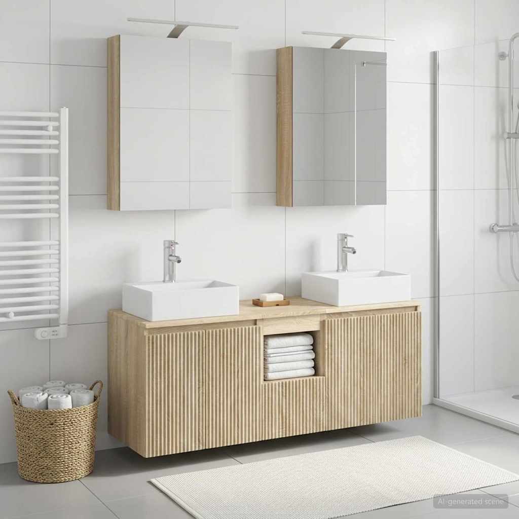 Set ormarića za kupaonicu 5 pcs Hrast sonoma Konstruirano drvo