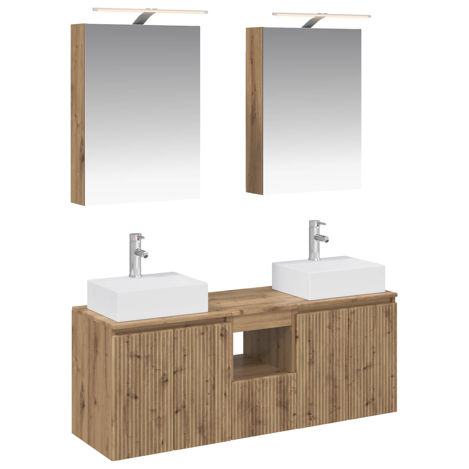 Set ormarića za kupaonicu 5 pcs Hrast artisan Konstruirano drvo