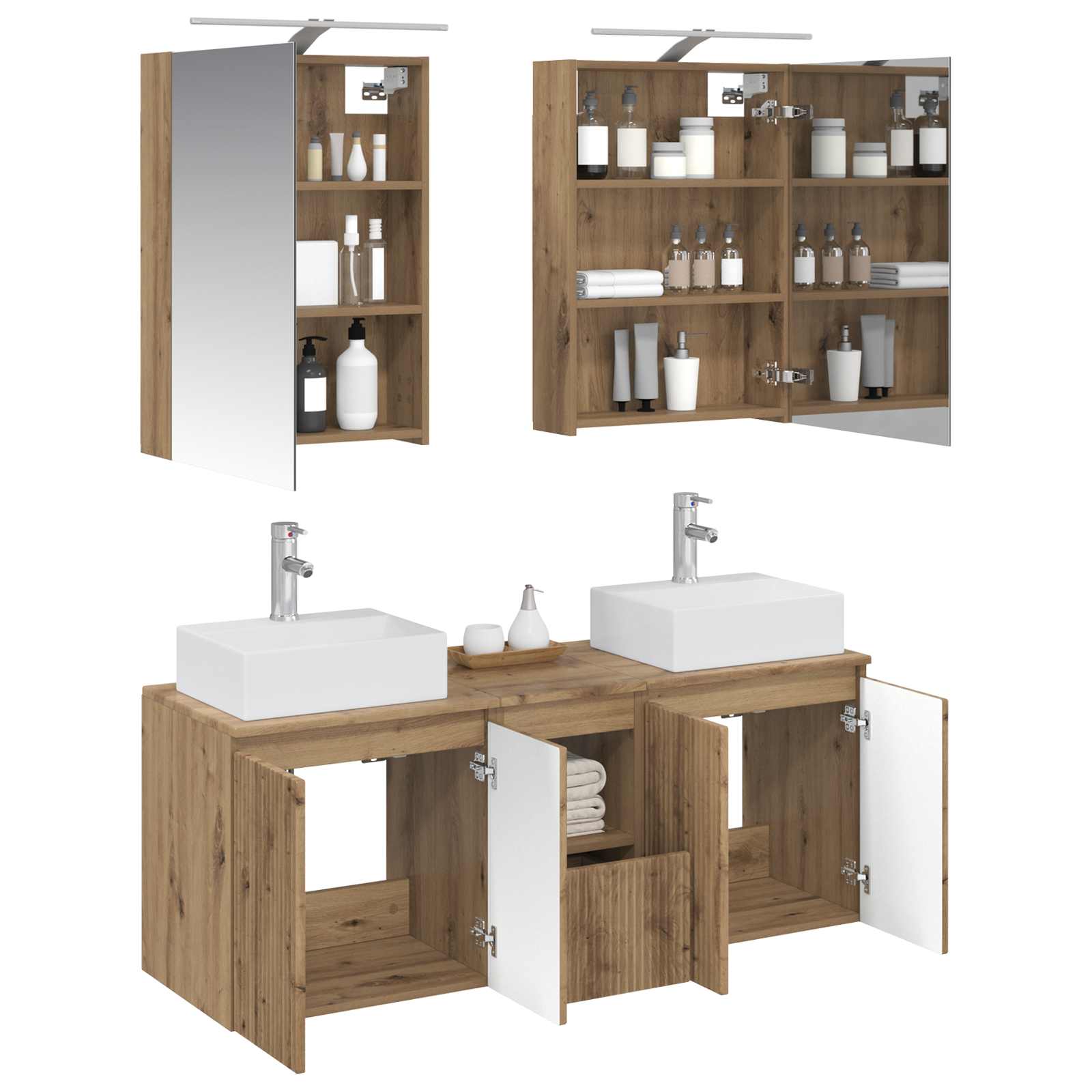 Set ormarića za kupaonicu 5 pcs Hrast artisan Konstruirano drvo