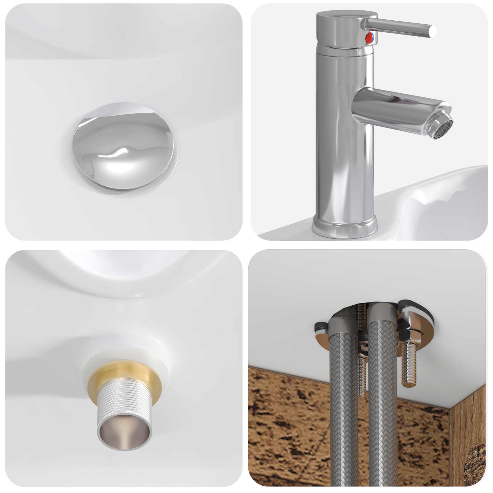 Set ormarića za kupaonicu 5 pcs Staro drvo Konstruirano drvo
