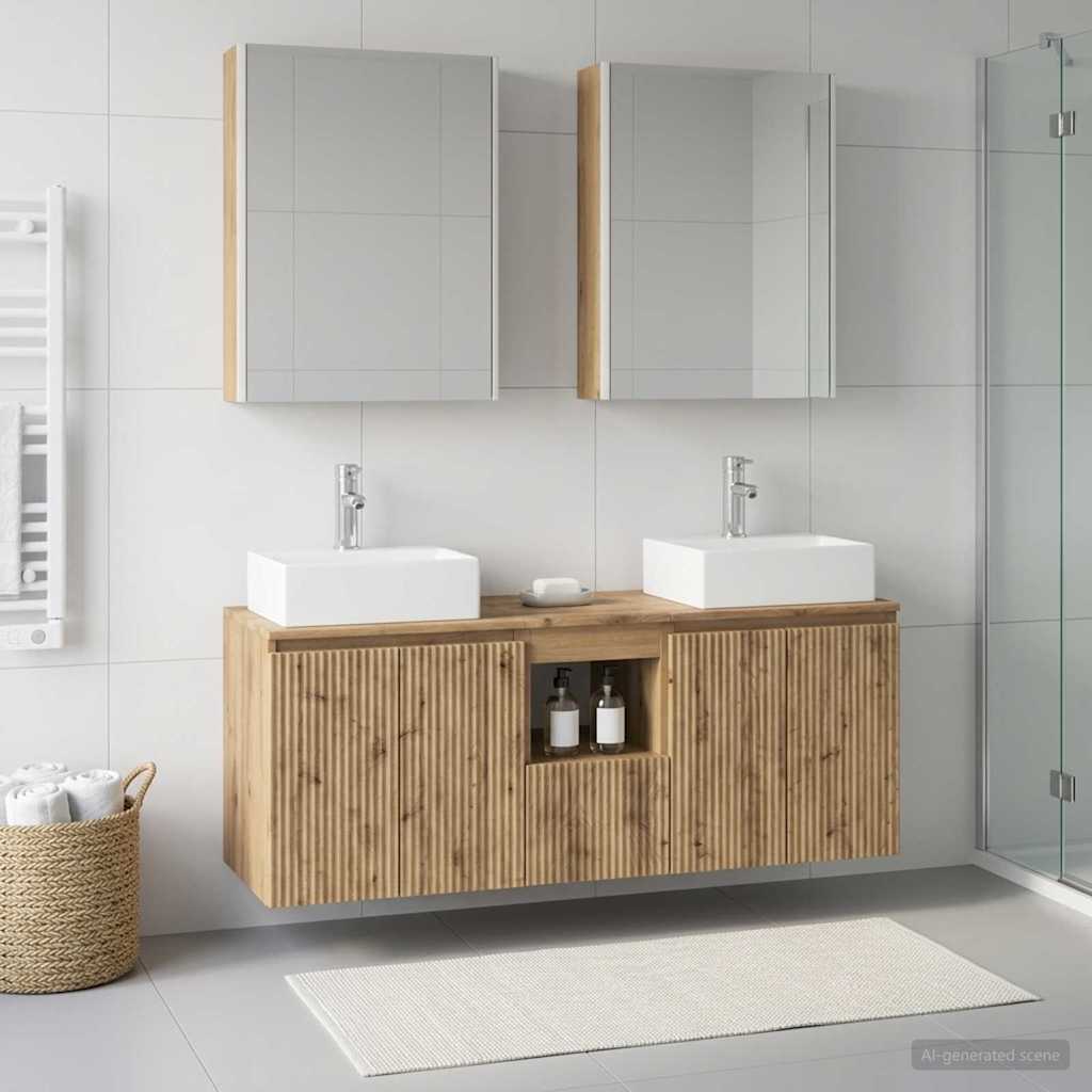 Set ormarića za kupaonicu 5 pcs Hrast artisan Konstruirano drvo