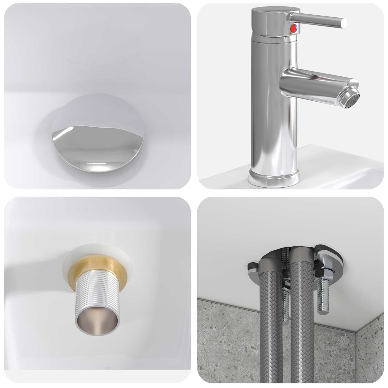 Set ormarića za kupaonicu 4 pcs Betonska siva Konstruirano drvo