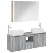 Set ormarića za kupaonicu 4 pcs Siva Sonoma Konstruirano drvo