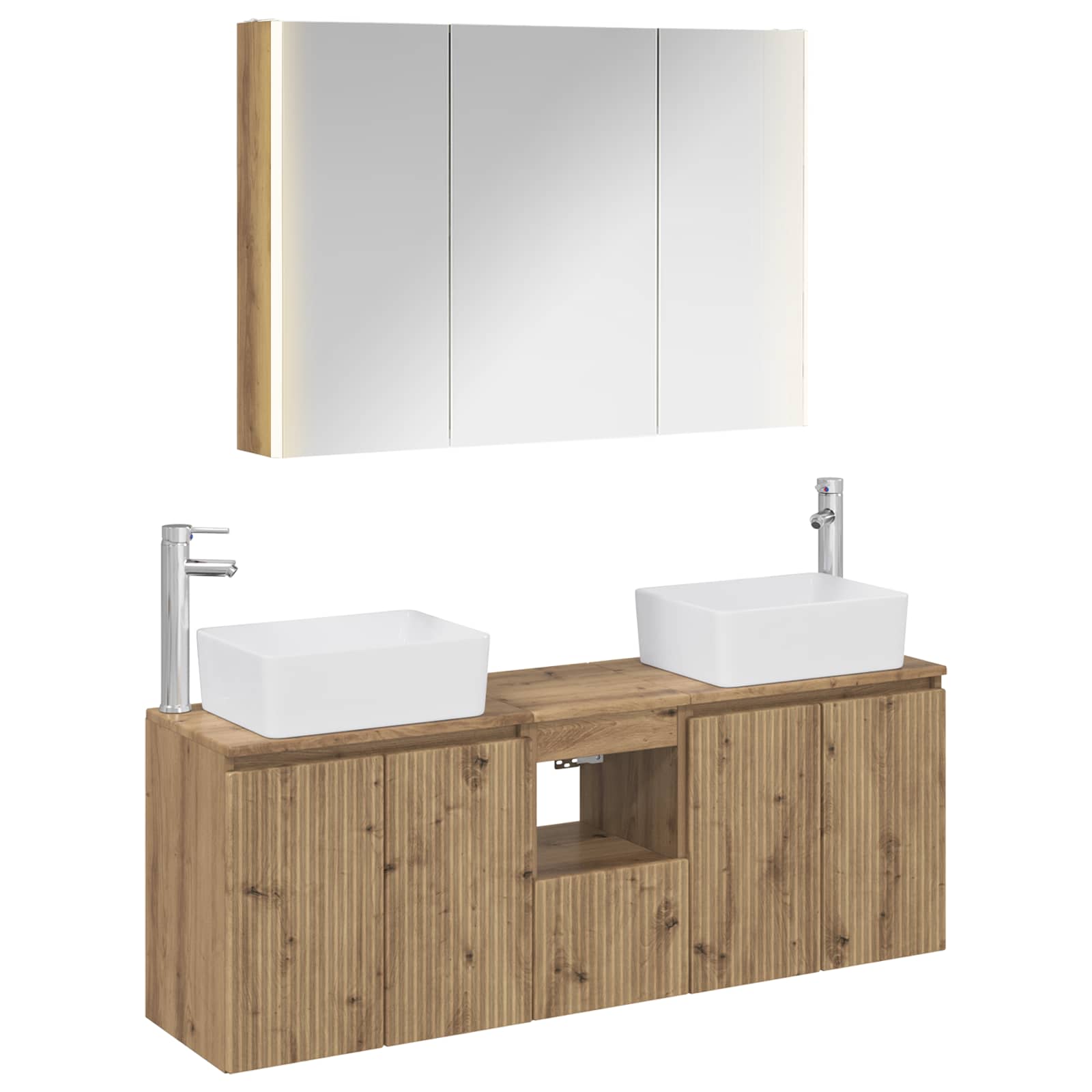 Set ormarića za kupaonicu 4 pcs Hrast artisan Konstruirano drvo