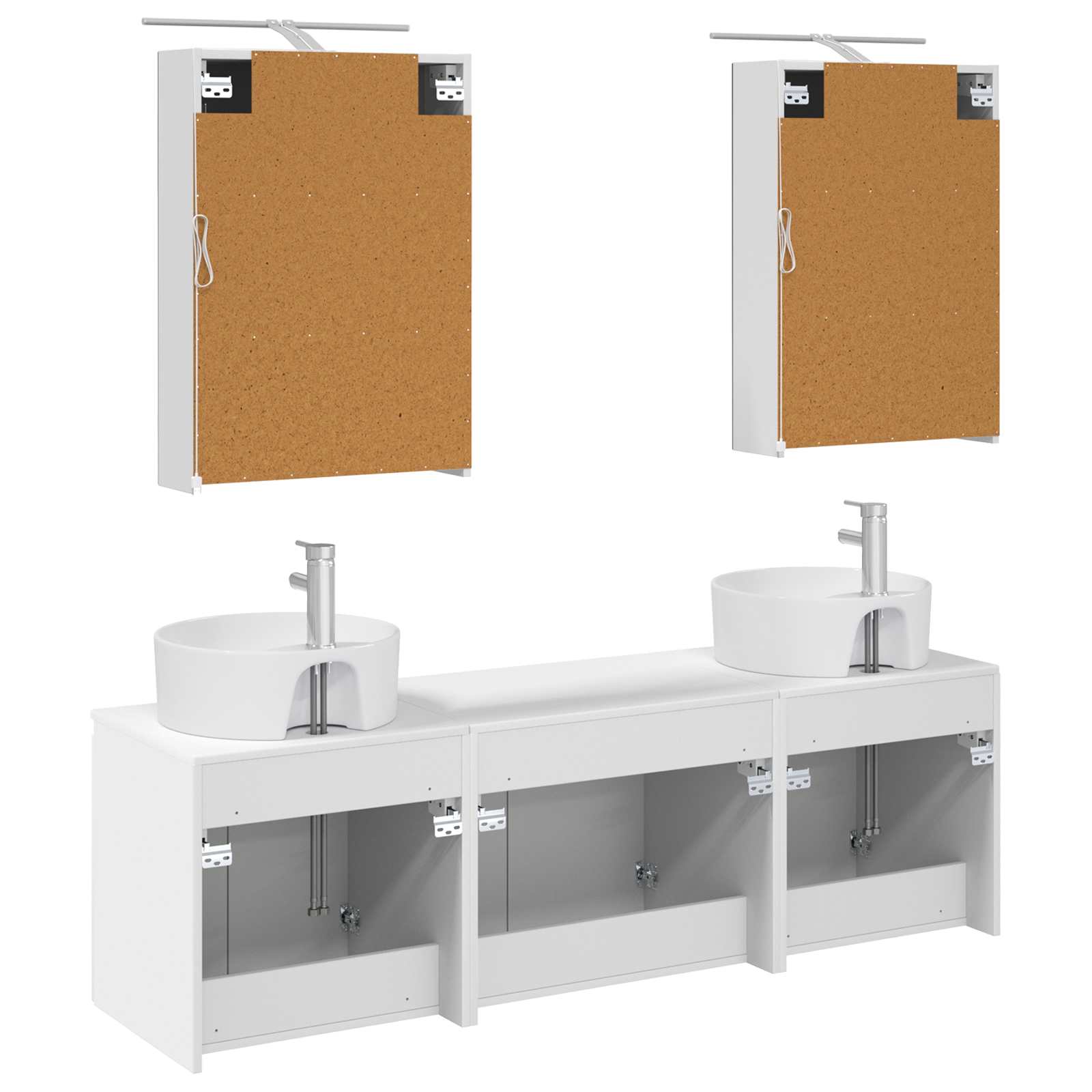 Set ormarića za kupaonicu 5 pcs Bijela Konstruirano drvo