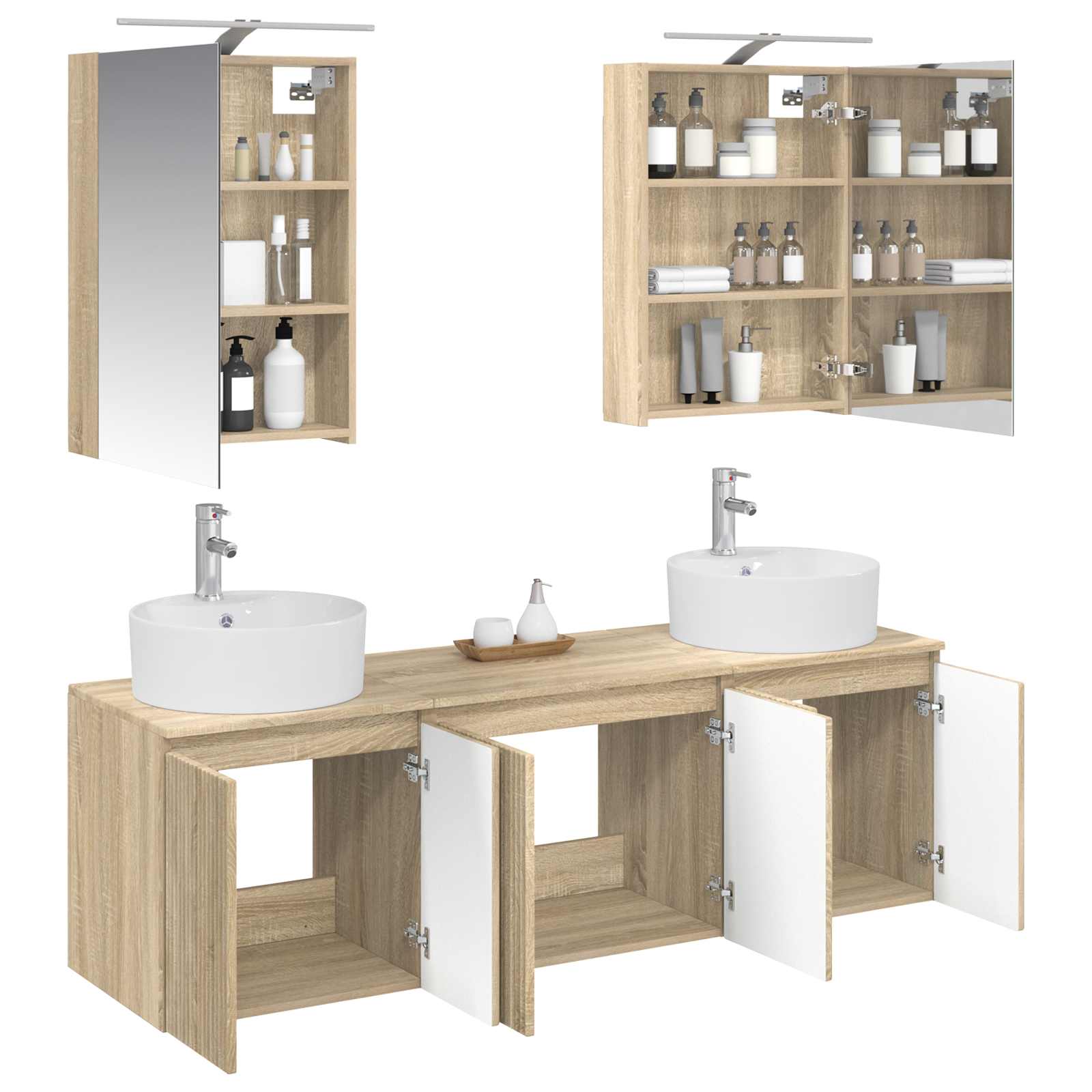 Set ormarića za kupaonicu 5 pcs Hrast sonoma Konstruirano drvo