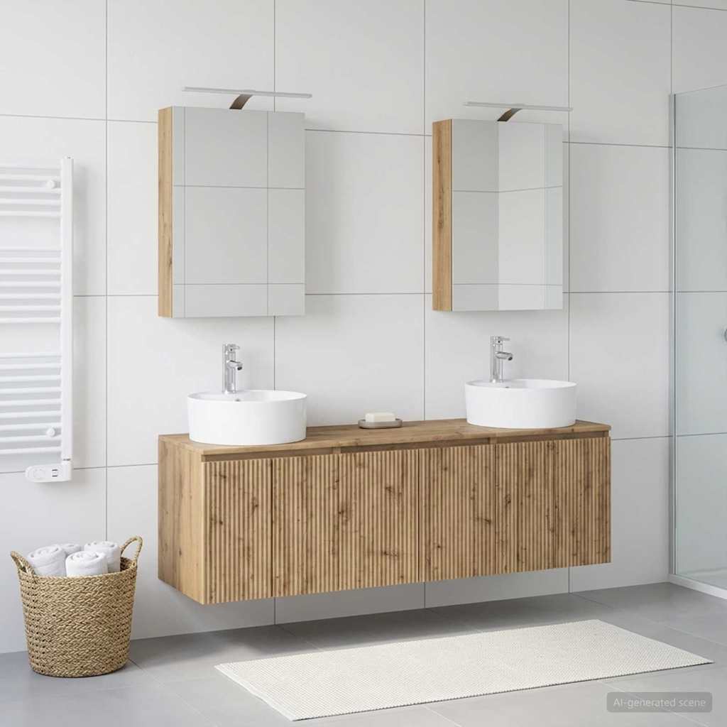 Set ormarića za kupaonicu 5 pcs Hrast artisan Konstruirano drvo