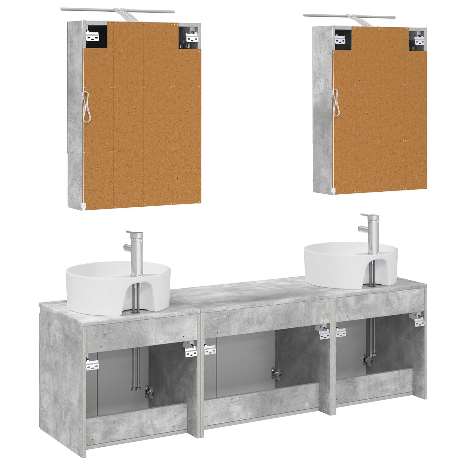 Set ormarića za kupaonicu 5 pcs Betonska siva Konstruirano drvo