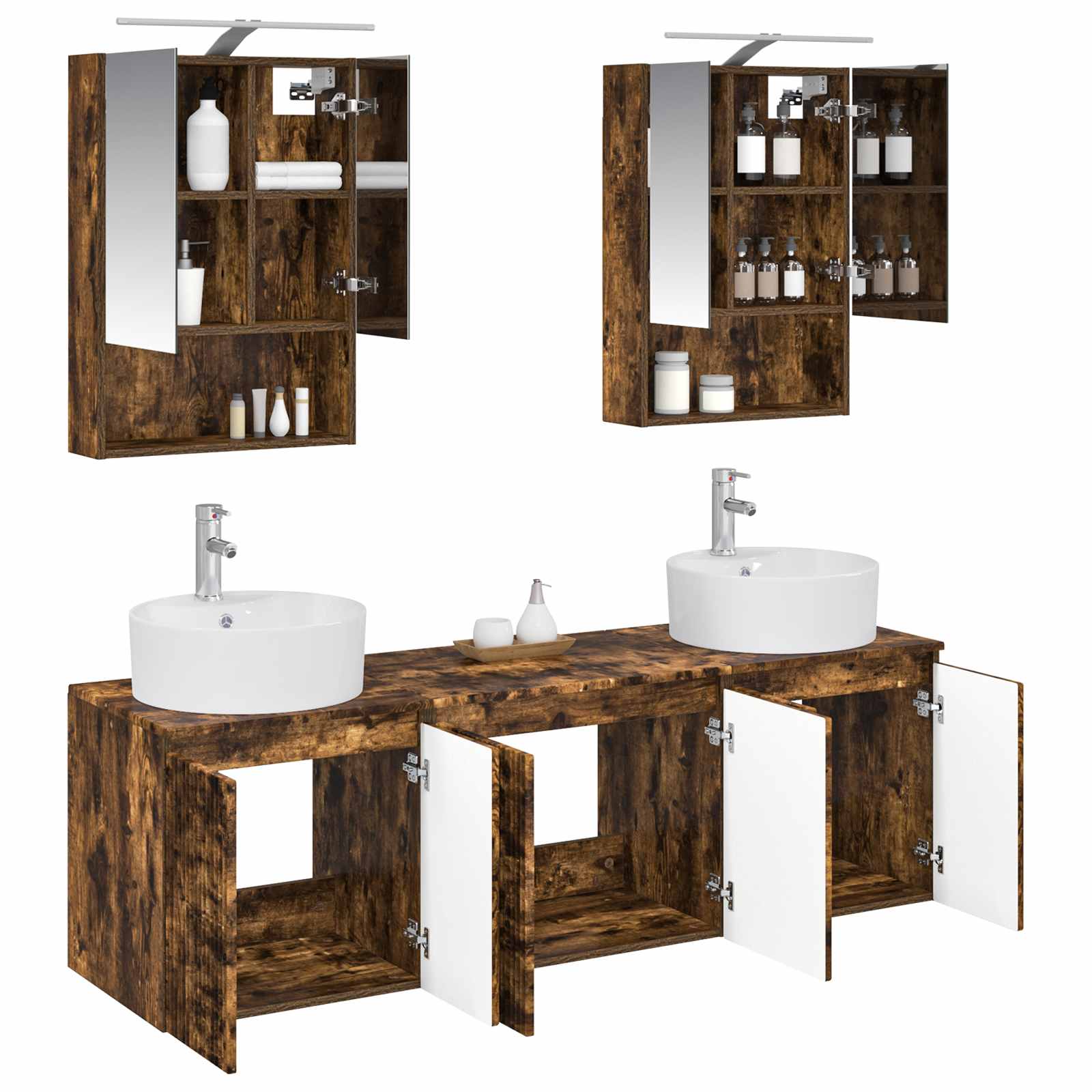 Set ormarića za kupaonicu 5 pcs Dimljeni hrast