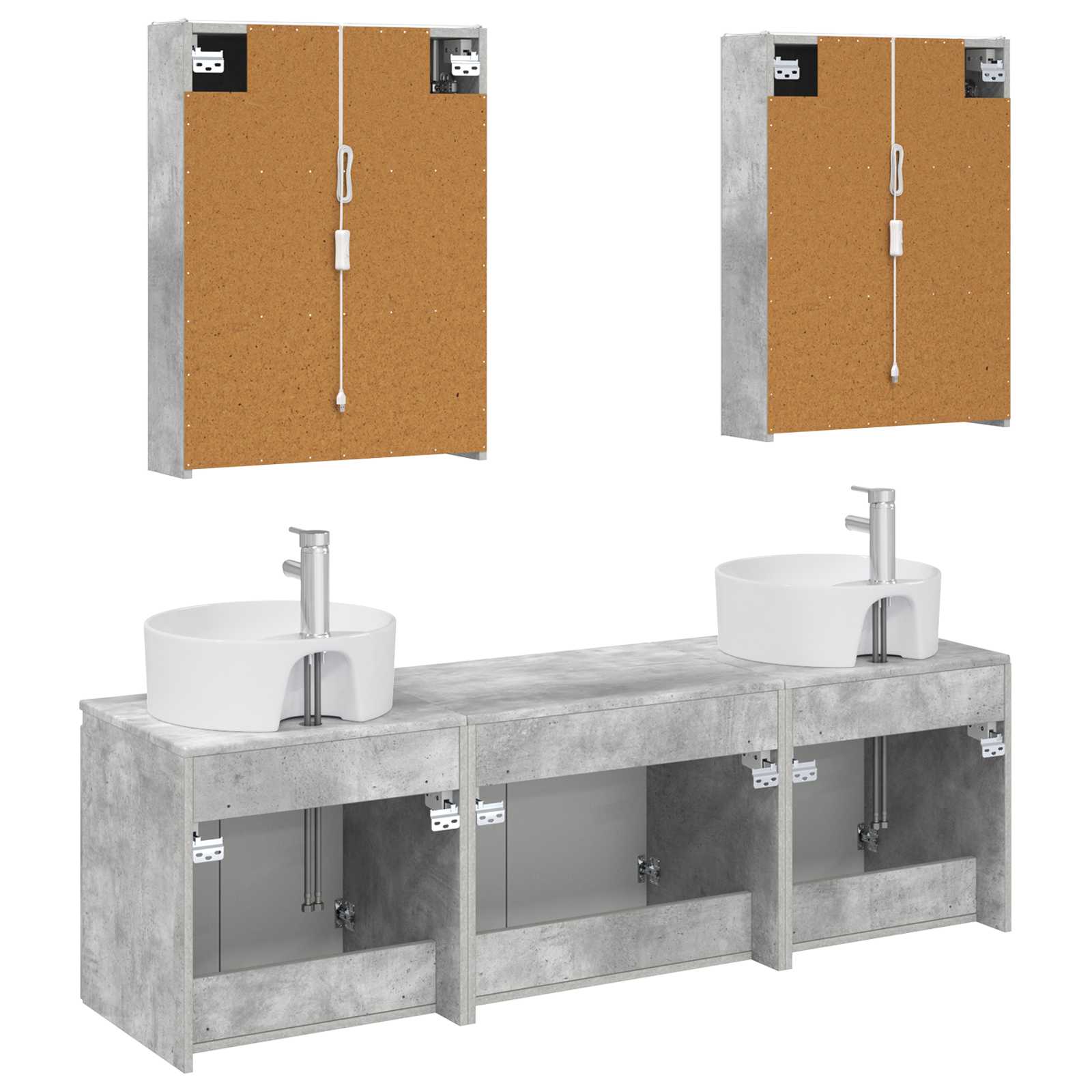 Set ormarića za kupaonicu 5 pcs Betonska siva Konstruirano drvo