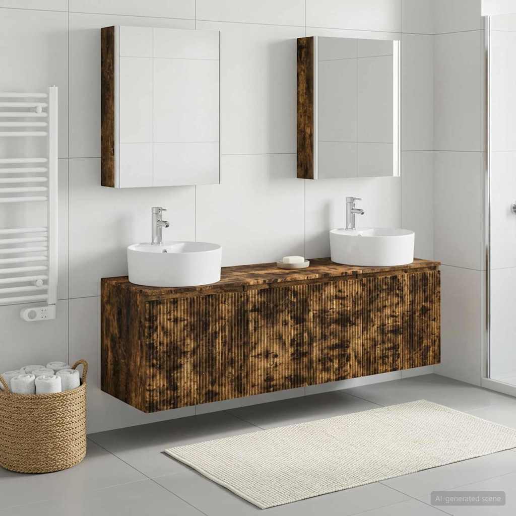 Set ormarića za kupaonicu 5 pcs Dimljeni hrast