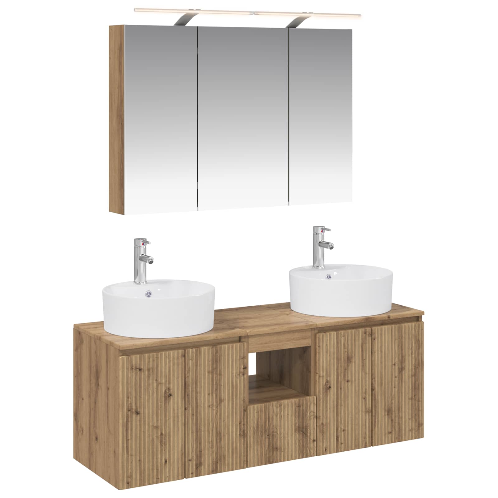 Set ormarića za kupaonicu 4 pcs Hrast artisan Konstruirano drvo